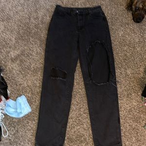 SHEIN Black Ripped Jeans